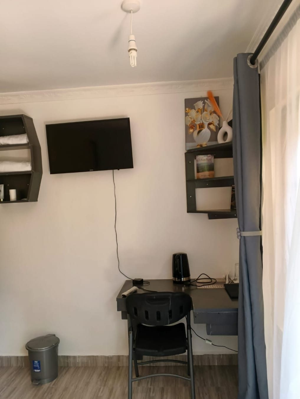 Desk and TV